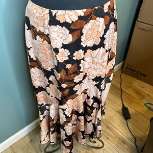 Who What Wear Pink Ruffled Floral Maxi Skirt Casual size 14